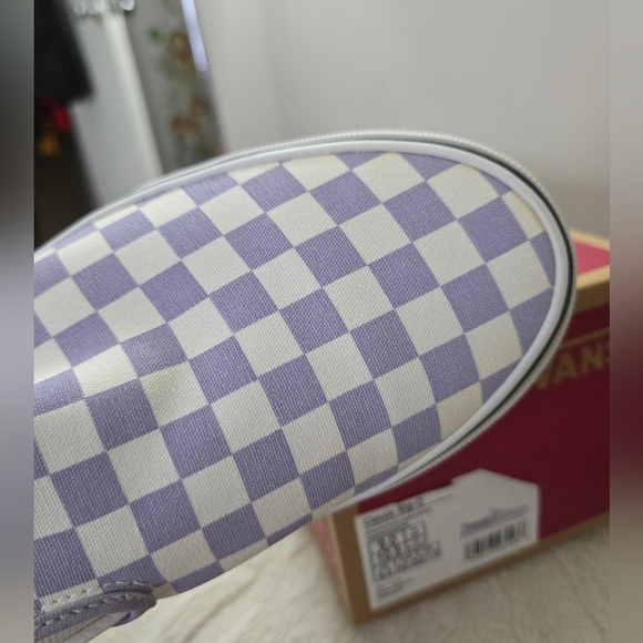 Vans Lavender and White Checkered Slip-Ons - Picture 5 of 6